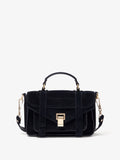 Proenza Schouler front image of PS1 Tiny Bag In Soft Suede in black