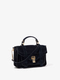 Proenza Schouler side image of PS1 Tiny Bag In Soft Suede in black