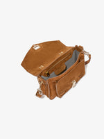 Proenza Schouler aerial image of PS1 Tiny Bag In Soft Suede in saddle