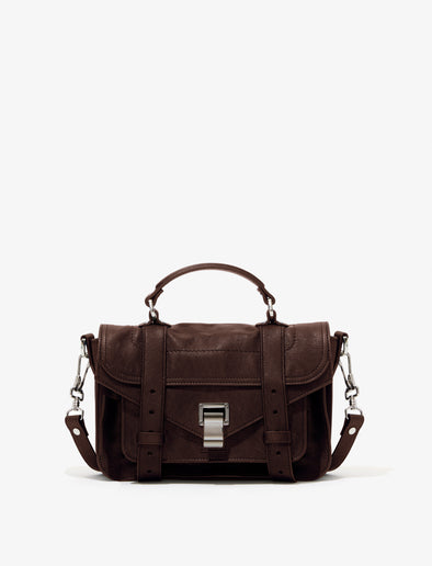 Proenza Schouler front image of PS1 Tiny Bag in CHESTNUT