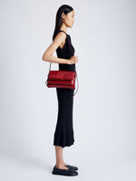 Image of model wearing City Bag in Eel in ROSEWOOD