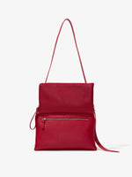 Proenza Schouler back image of opened flap City Bag in rosewood