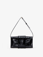 Back image of Flip Shoulder Bag in Eel in BLACK