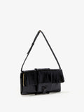 Side image of Flip Shoulder Bag in Eel in BLACK