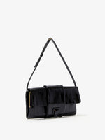 Side image of Flip Shoulder Bag in Eel in BLACK