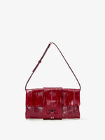 Front image of Flip Shoulder Bag in Eel in ROSEWOOD