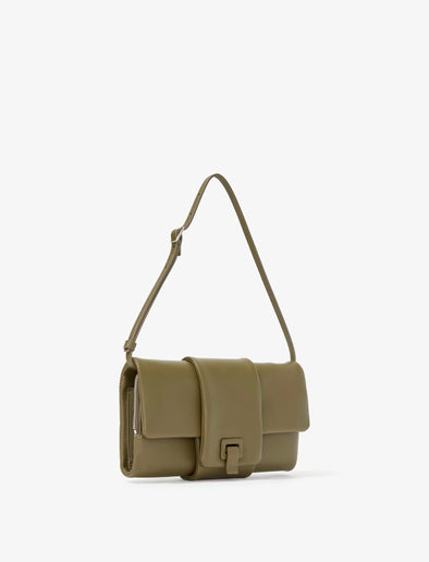 Side image of Flip Shoulder Bag in OLIVE