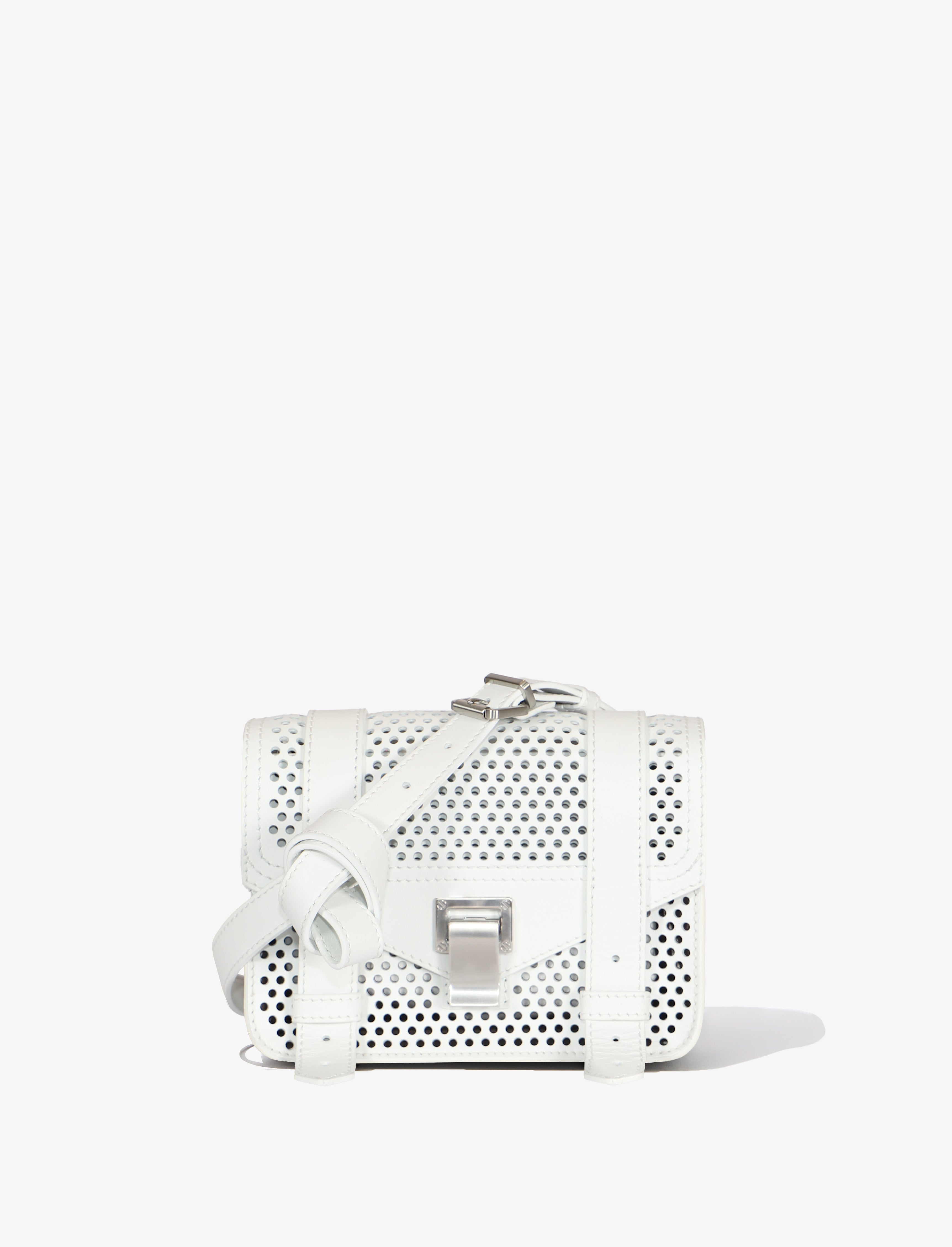 Proenza Schouler PS1 Mini Crossbody Bag in Perforated Leather Optic White Proenza Schouler Official Site