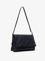 Side image of City Messenger Bag in Puffy Nylon in BLACK