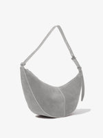 Side image of Slide Bag in Soft Suede in GREY