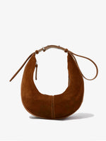 Front image of Slide Bag in Soft Suede in SADDLE