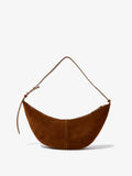 Front image of Slide Bag in Soft Suede in SADDLE