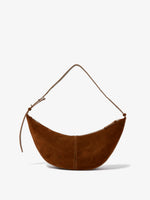 Front image of Slide Bag in Soft Suede in SADDLE