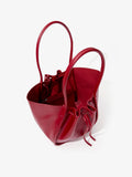 Aerial image of Large Ruched Tote in Soft Shiny Calf in ROSEWOOD