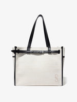 Front image of Belted Tote in Canvas in NATURAL