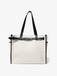 Front image of Belted Tote in Canvas in NATURAL