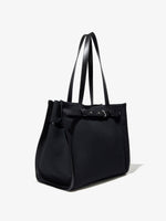 Side image of Belted Tote in Canvas in BLACK