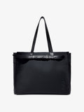 Front image of Belted Tote in Canvas in BLACK