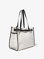 Side image of Belted Tote in Canvas in NATURAL