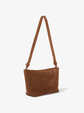 Side image of Bond Bag in Suede in saddle