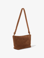 Side image of Bond Bag in Suede in saddle