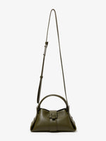 Front image of Mini Park Crossbody Bag in OLIVE with strap extended