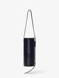 Front vertical image of Silo Bag in Ostrich Embossed Calf in BLACK