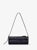 Back image of Silo Bag in Ostrich Embossed Calf in BLACK