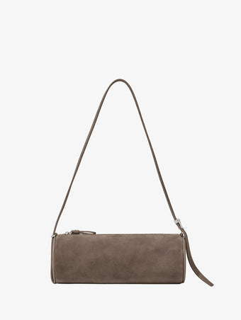 Front image of Silo Bag in Kid Suede in TAUPE