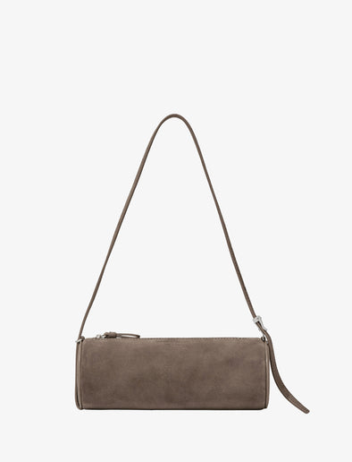 Front image of Silo Bag in Kid Suede in TAUPE