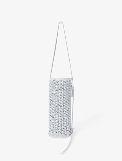 Front vertical image of Silo Bag in Knotted Smooth Nappa in OPTIC WHITE