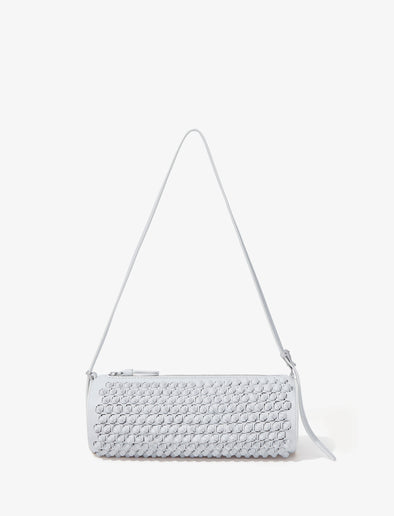 Front image of Silo Bag in Knotted Smooth Nappa in OPTIC WHITE