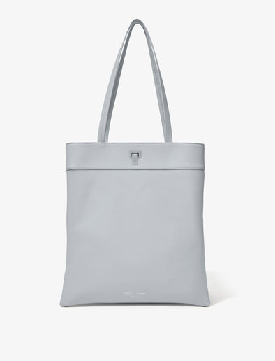 Front image of Split Tote in Nappa in Light Grey