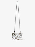 Proenza Schouler front image of Crush Clutch in silver with strap extended