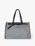 Proenza Schouler Front Still Life image of Belted Tote in Felt in SLATE