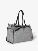 Proenza Schouler 3/4 Front Still Life image of Belted Tote in Felt in SLATE