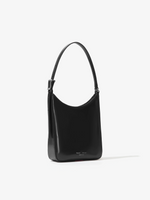 Side image of Slope Shoulder Bag In Soft Spazzolato in BLACK