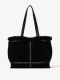 Proenza Schouler back image of Days Tote in Shearling Backed Suede in black