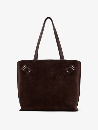 Proenza Schouler front image of Days Tote in Soft Suede in chocolate