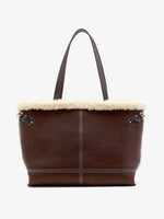 Proenza Schouler front image of Days Tote in Nappa Shearling in CHESTNUT