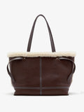 Proenza Schouler back image of Days Tote in Nappa Shearling in CHESTNUT