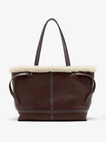 Proenza Schouler back image of Days Tote in Nappa Shearling in CHESTNUT