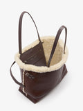 Proenza Schouler interior image of Days Tote in Nappa Shearling in CHESTNUT