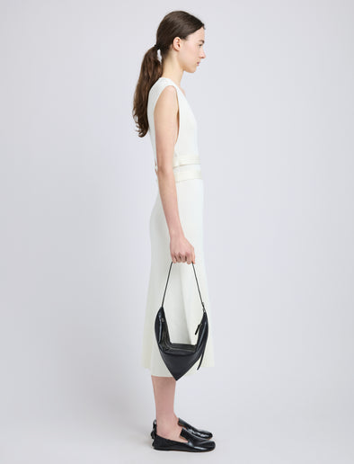 Proenza Schouler image of model carrying Tetra Shoulder Bag in Nappa in black