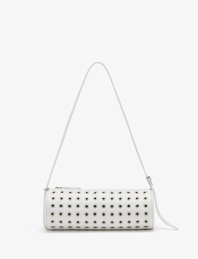 Proenza Schouler front image of Silo Bag in Eyelet Covered Nappa in Optic White