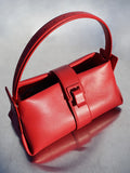 Park shoulder bag in red on silver backdrop