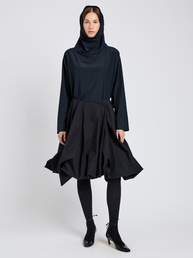 Proenza Schouler front image of model wearing Olina Skirt In Bi Stretch Cotton Nylon in black