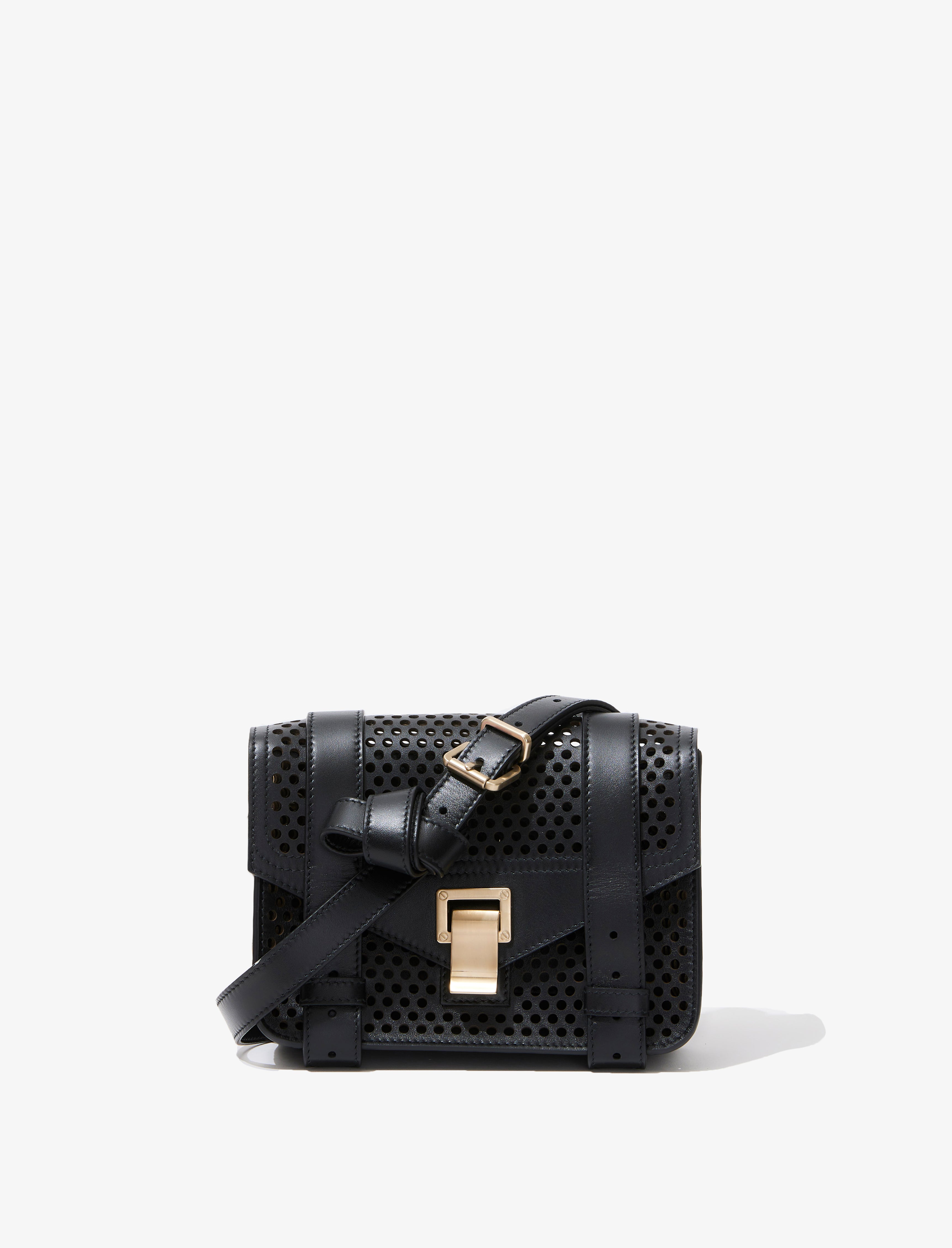 Proenza Schouler PS1 Mini Crossbody Bag in Perforated Leather Black Proenza Schouler Official Site