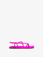 Side image of Square Strappy Sandals in FUSCHIA