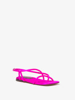 Front 3/4 image of Square Strappy Sandals in FUSCHIA